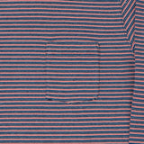 Beams Plus Long Sleeve Stripe Pocket T-Shirt - Indigo/Red
