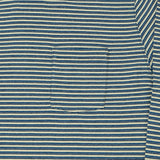 Beams Plus Long Sleeve Stripe Pocket T-Shirt - Indigo/Off White