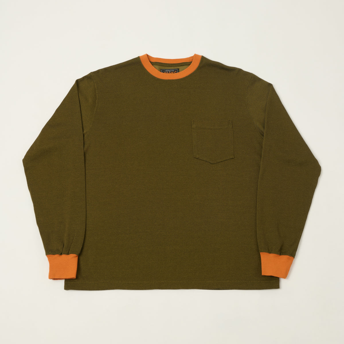 Beams Plus 2 Tone Pocket T-Shirt - Olive