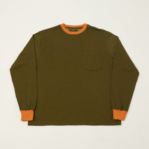 Beams Plus 2 Tone Pocket T-Shirt - Olive