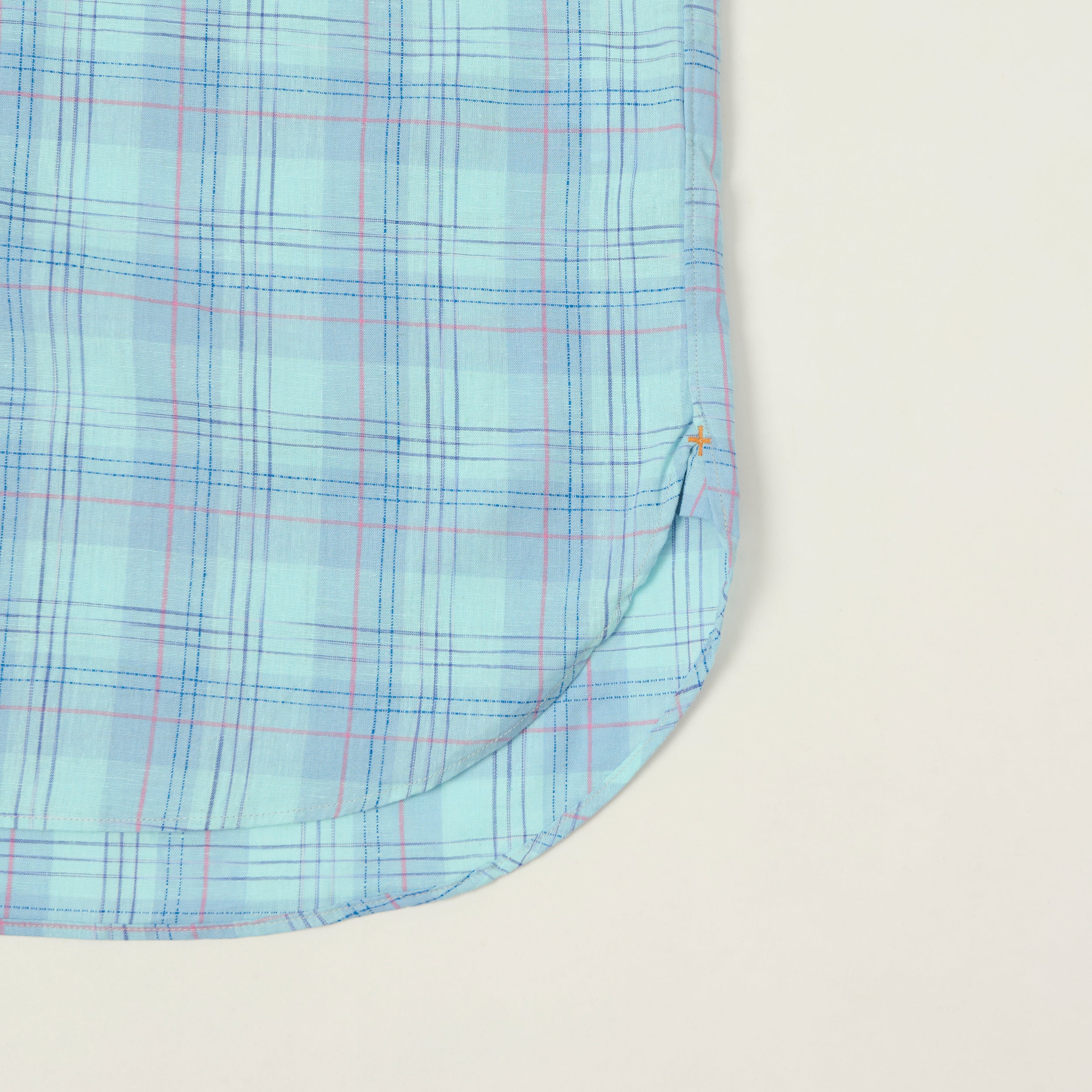 Beams Plus Button Down Cotton/Linen Short Sleeve Shirt - Sax