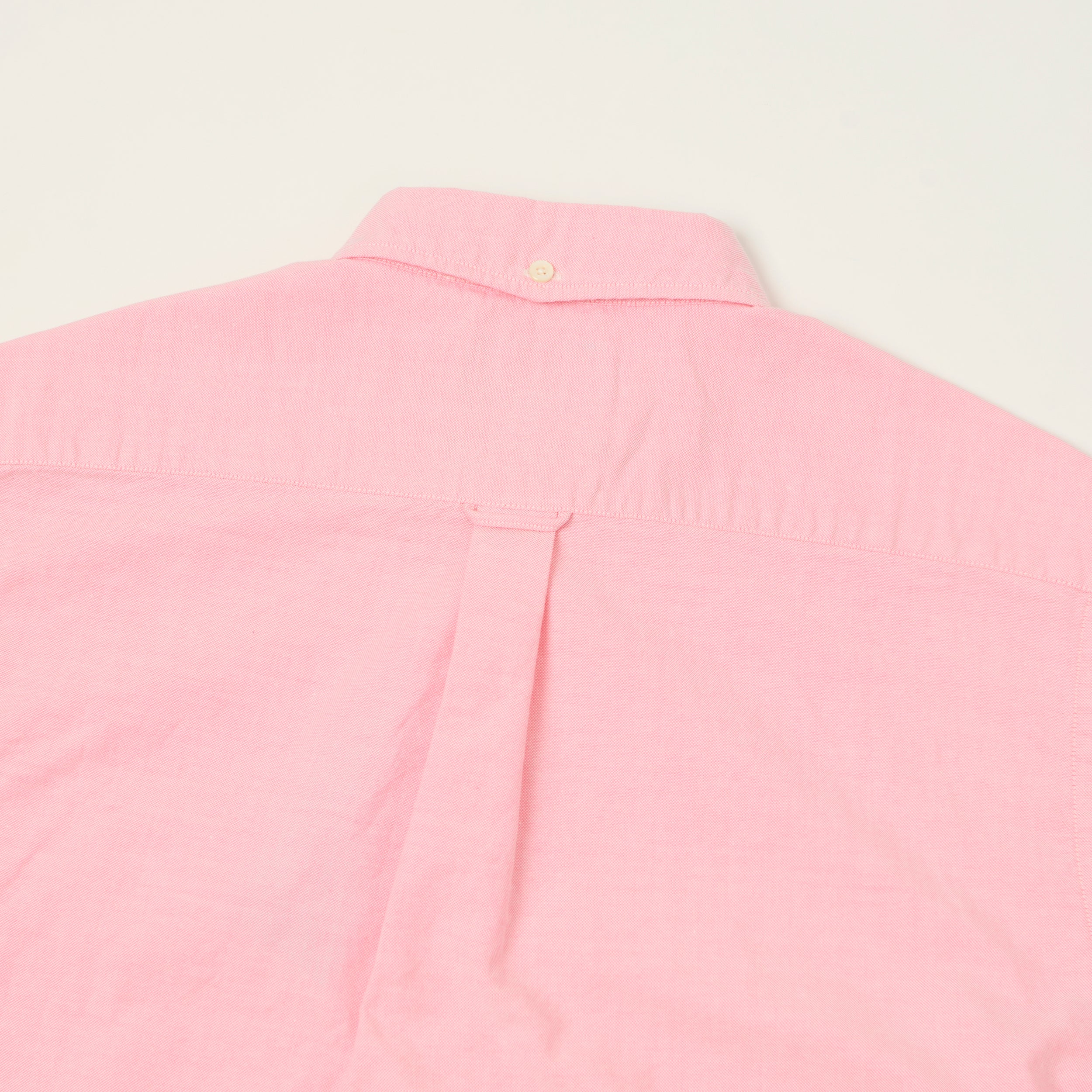 Beams Plus Button Down Short Sleeve Oxford Shirt - Pink