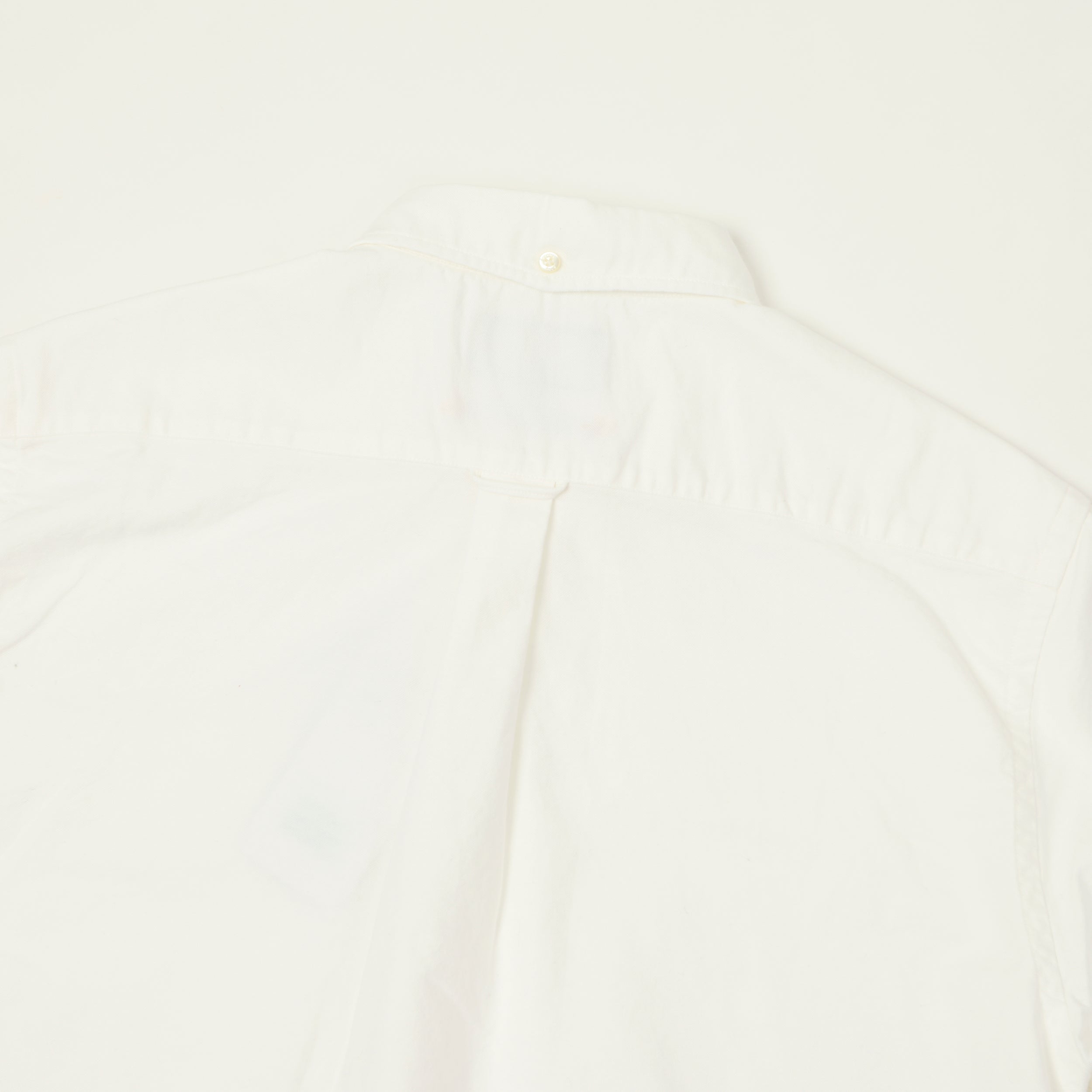 Beams Plus Button Down Short Sleeve Oxford Shirt - White