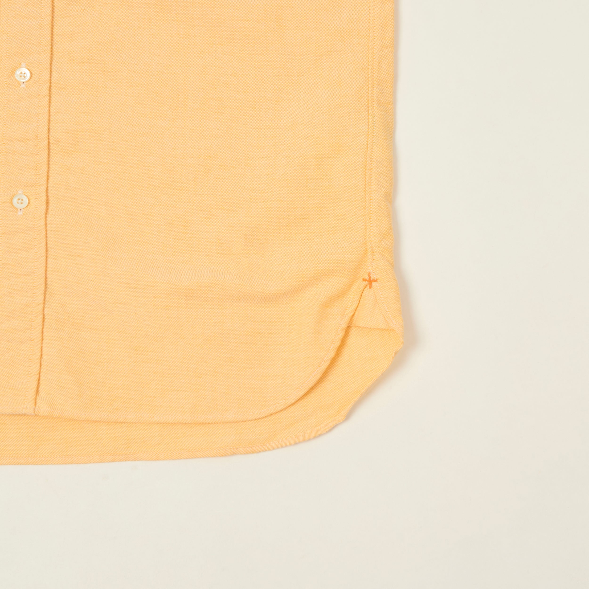 Beams Plus Button Down Short Sleeve Oxford Shirt - Yellow