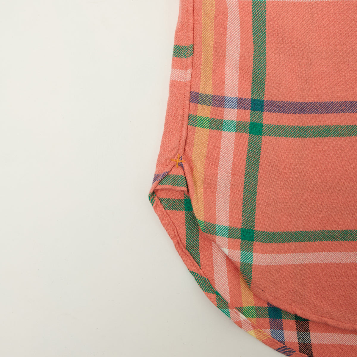 Beams Plus Indian Nel Plaid Button Down Pullover Shirt - Pink
