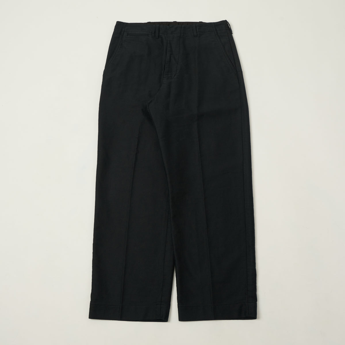 Beams Plus Cotton-Silk Sateen Work Trousers - Black