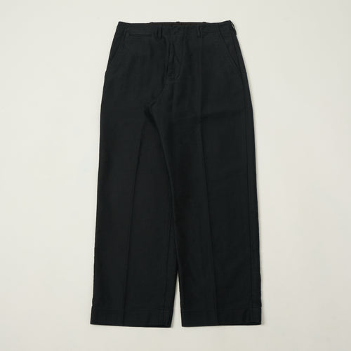 Beams Plus Cotton-Silk Sateen Work Trousers - Black