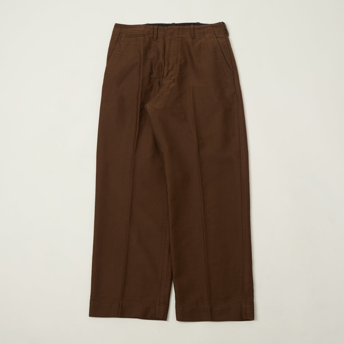 Beams Plus Cotton-Silk Sateen Work Trousers - Brown