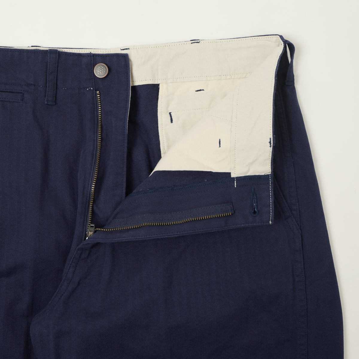 Beams Plus Herringbone Twill Chinos - Navy