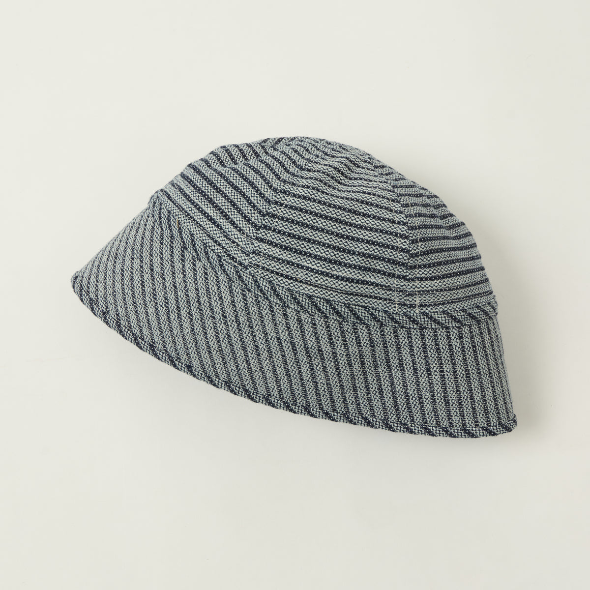 Beams Plus Indigo Stripe 'Gobb' Hat - One Wash