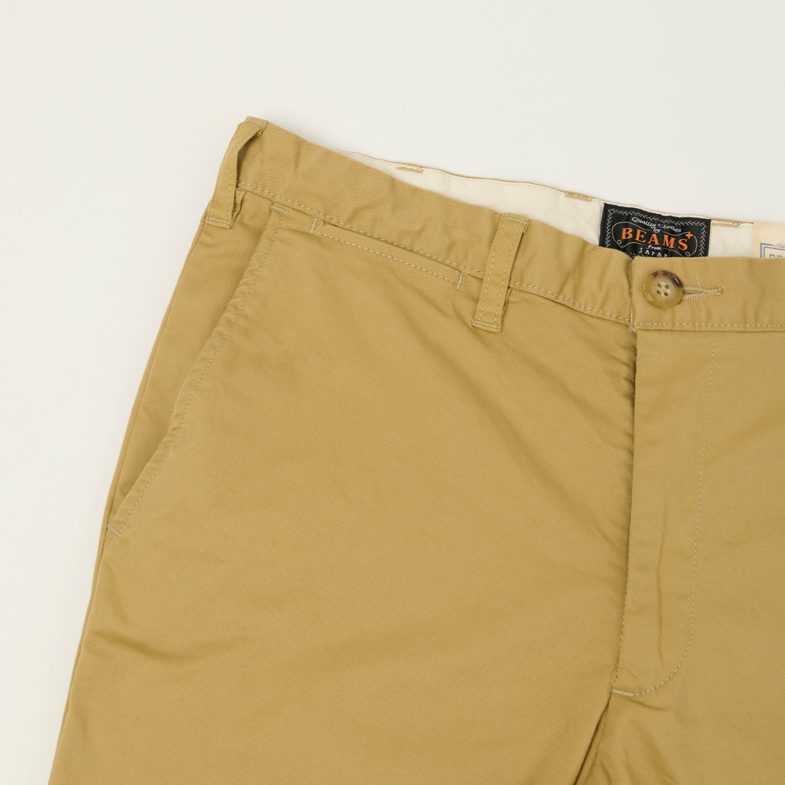 Beams Plus Chino Twill 'Ivy' Shorts - Beige