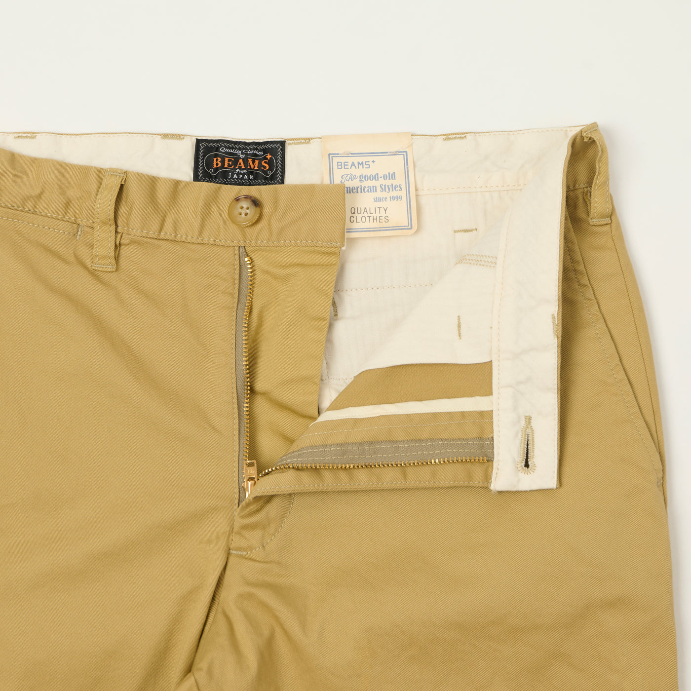 Beams Plus Chino Twill 'Ivy' Shorts - Beige