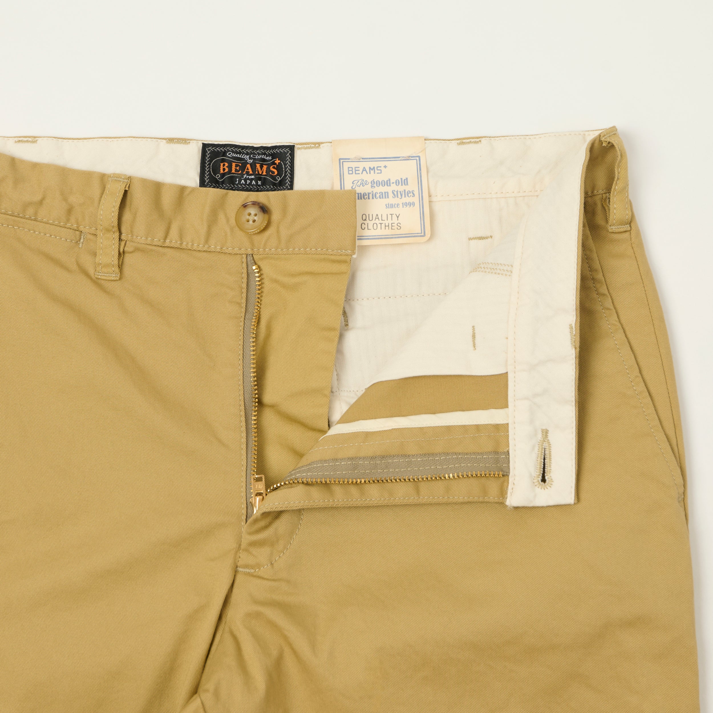 Beams Plus Chino Twill 'Ivy' Shorts - Beige