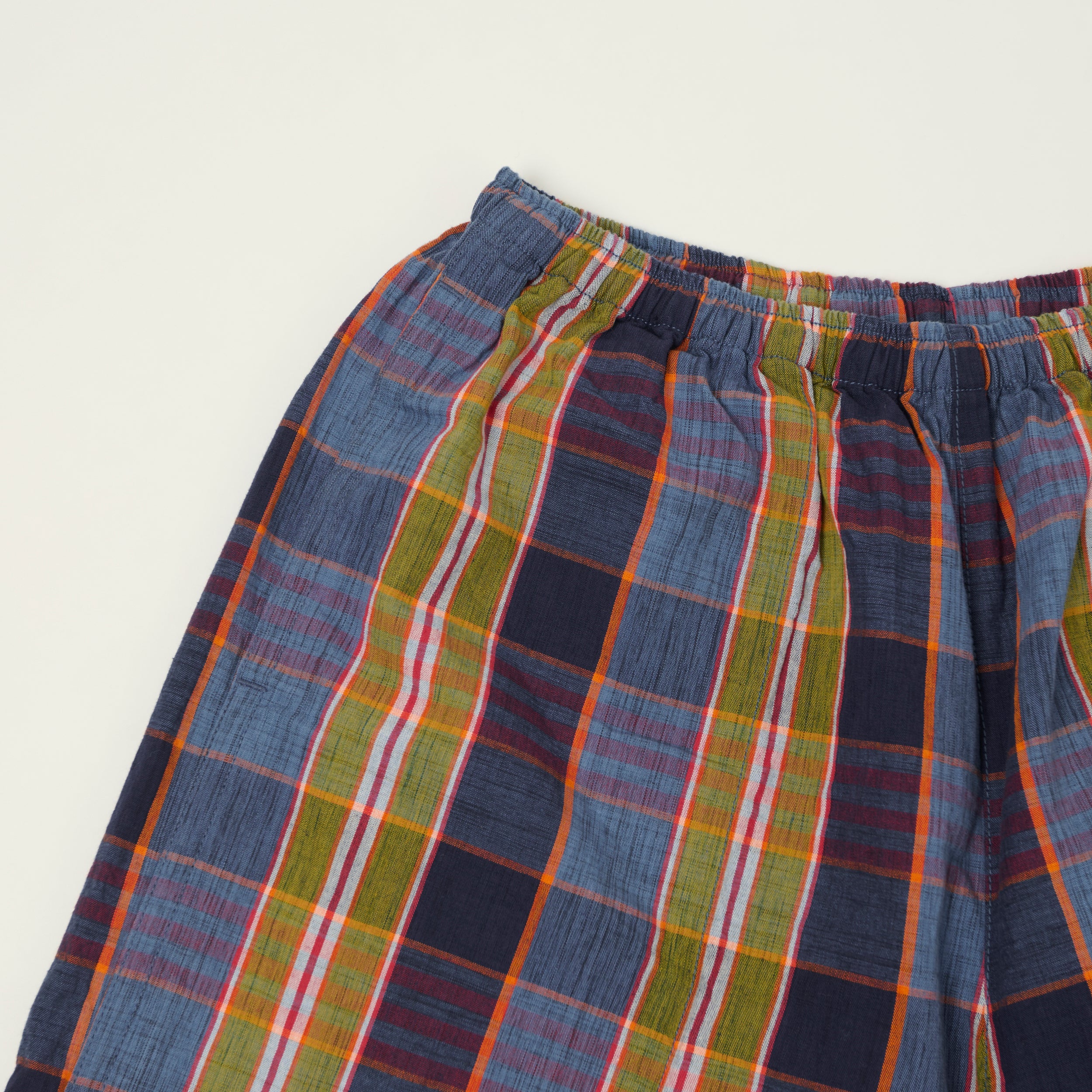 Beams Plus Madras Gym Shorts - Navy