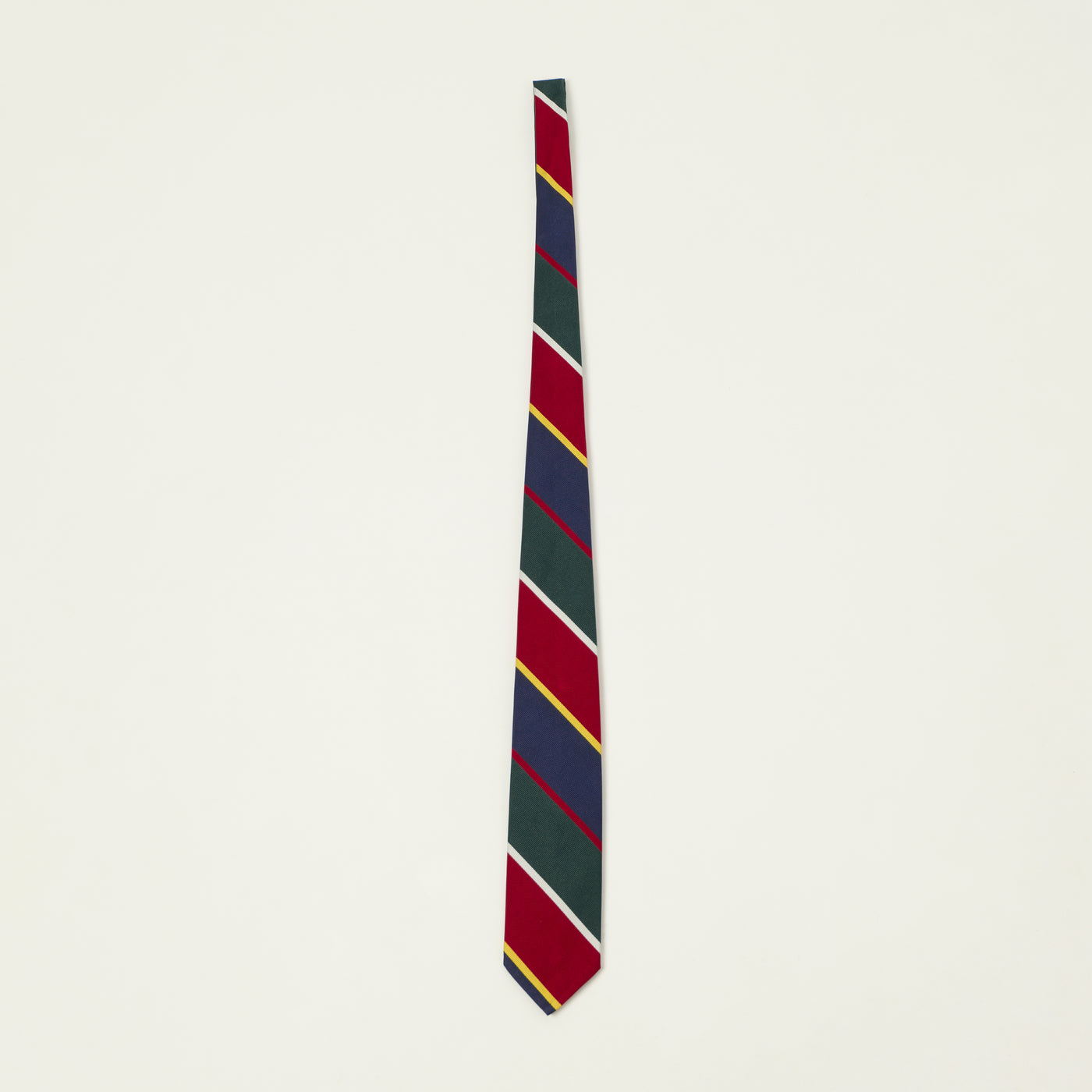 Beams Plus Regimental Preppy Stripe Tie - Red/Navy/Green