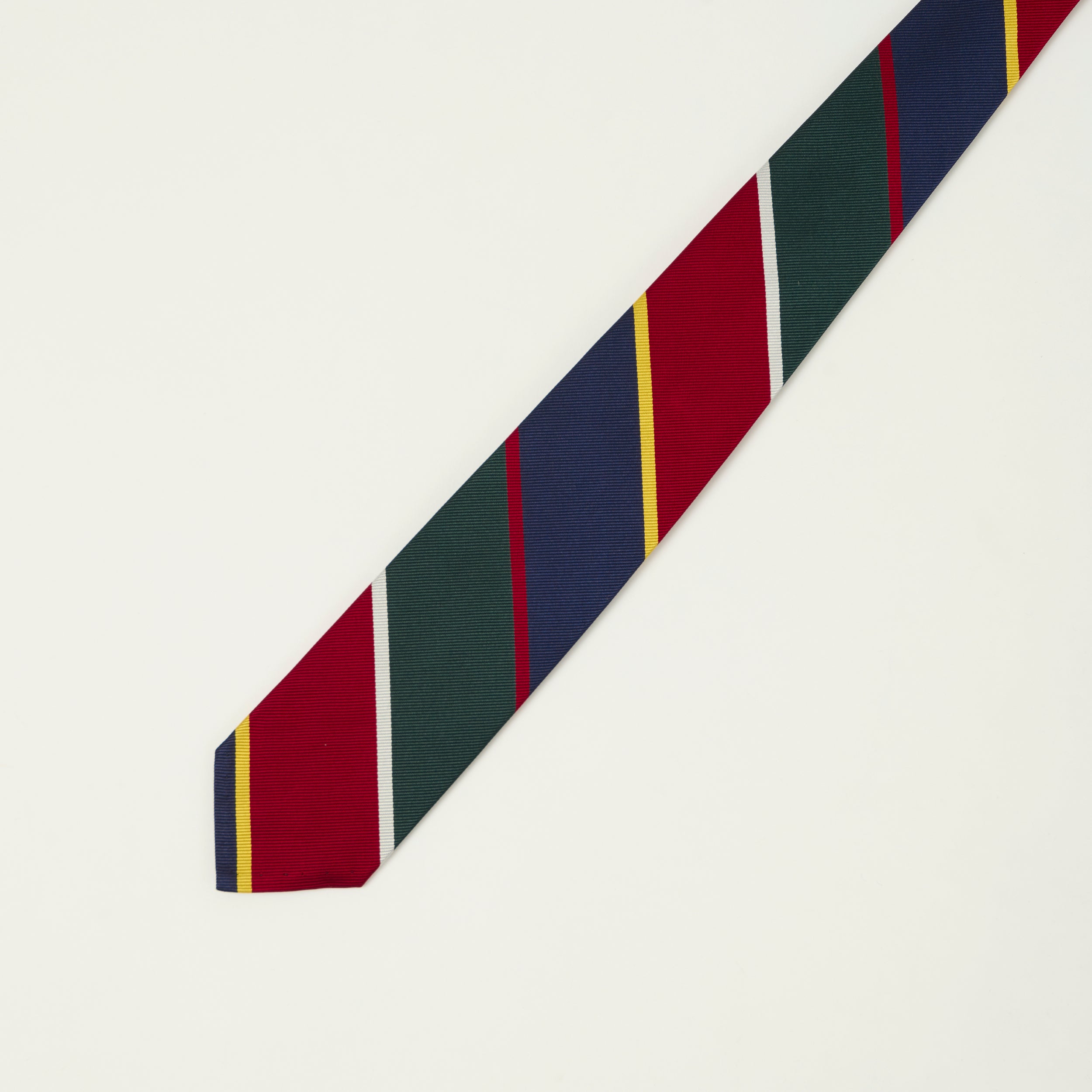 Beams Plus Regimental Preppy Stripe Tie - Red/Navy/Green