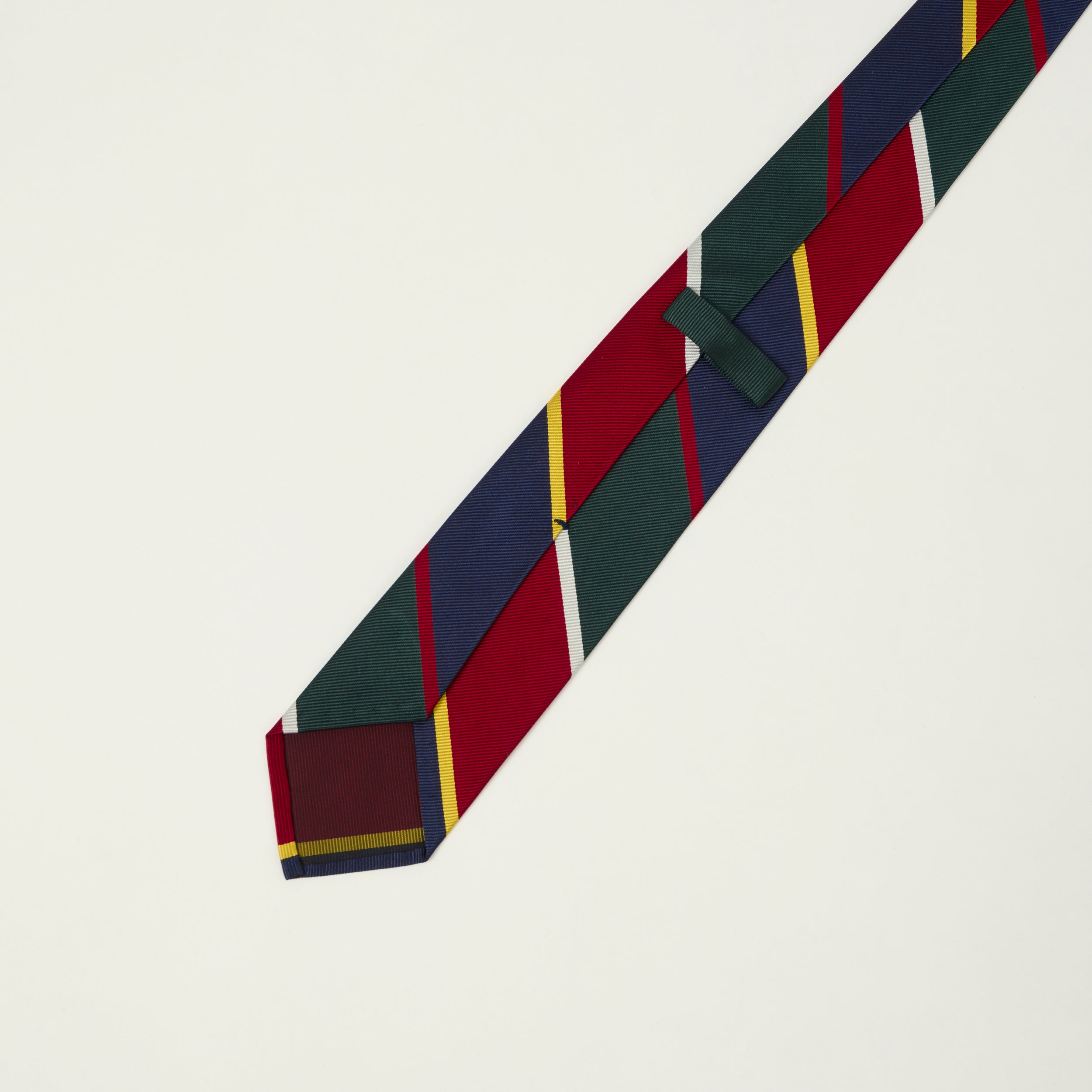 Beams Plus Regimental Preppy Stripe Tie - Red/Navy/Green
