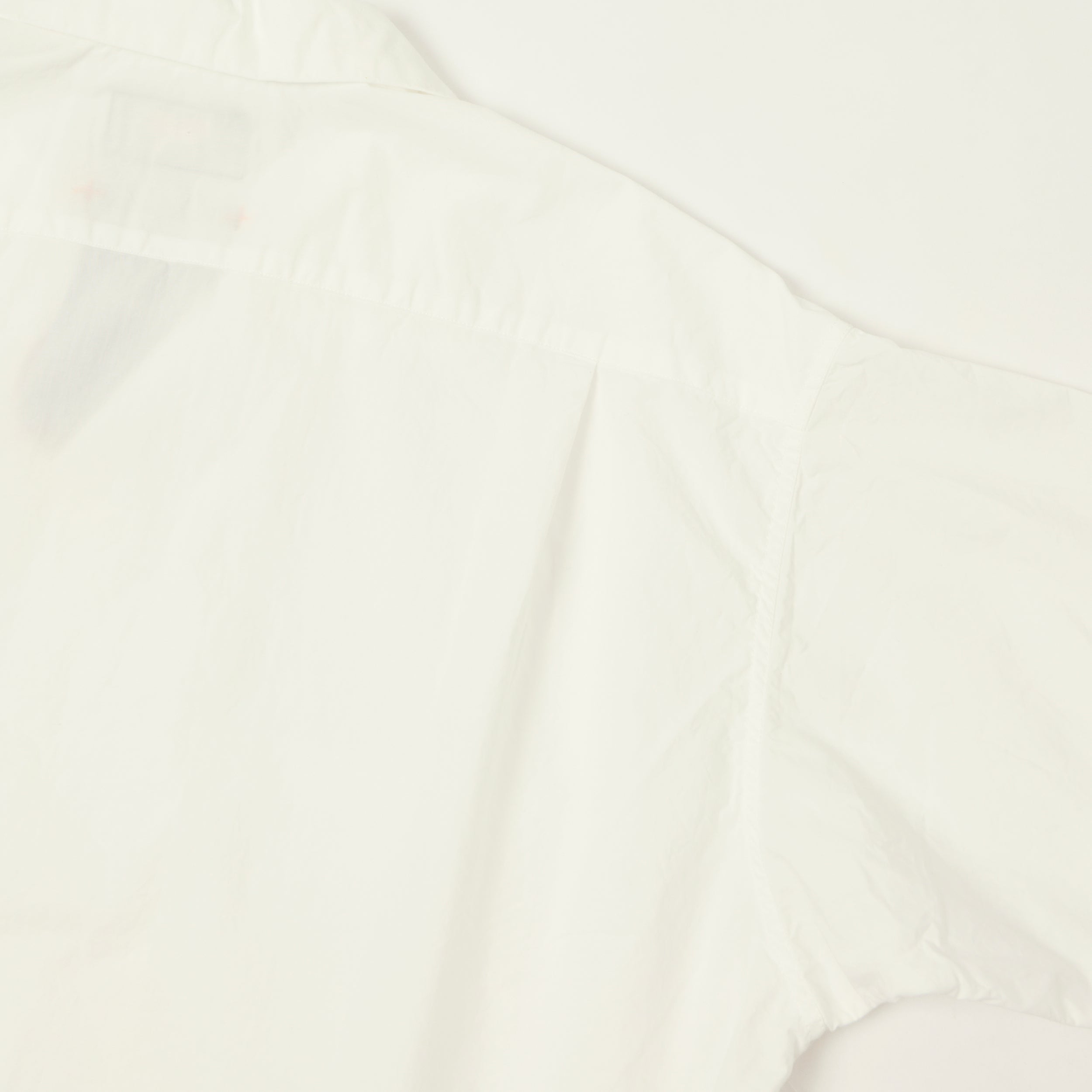 Beams Plus Open Collar Short Sleeve Peruvian Pima Shirt - White