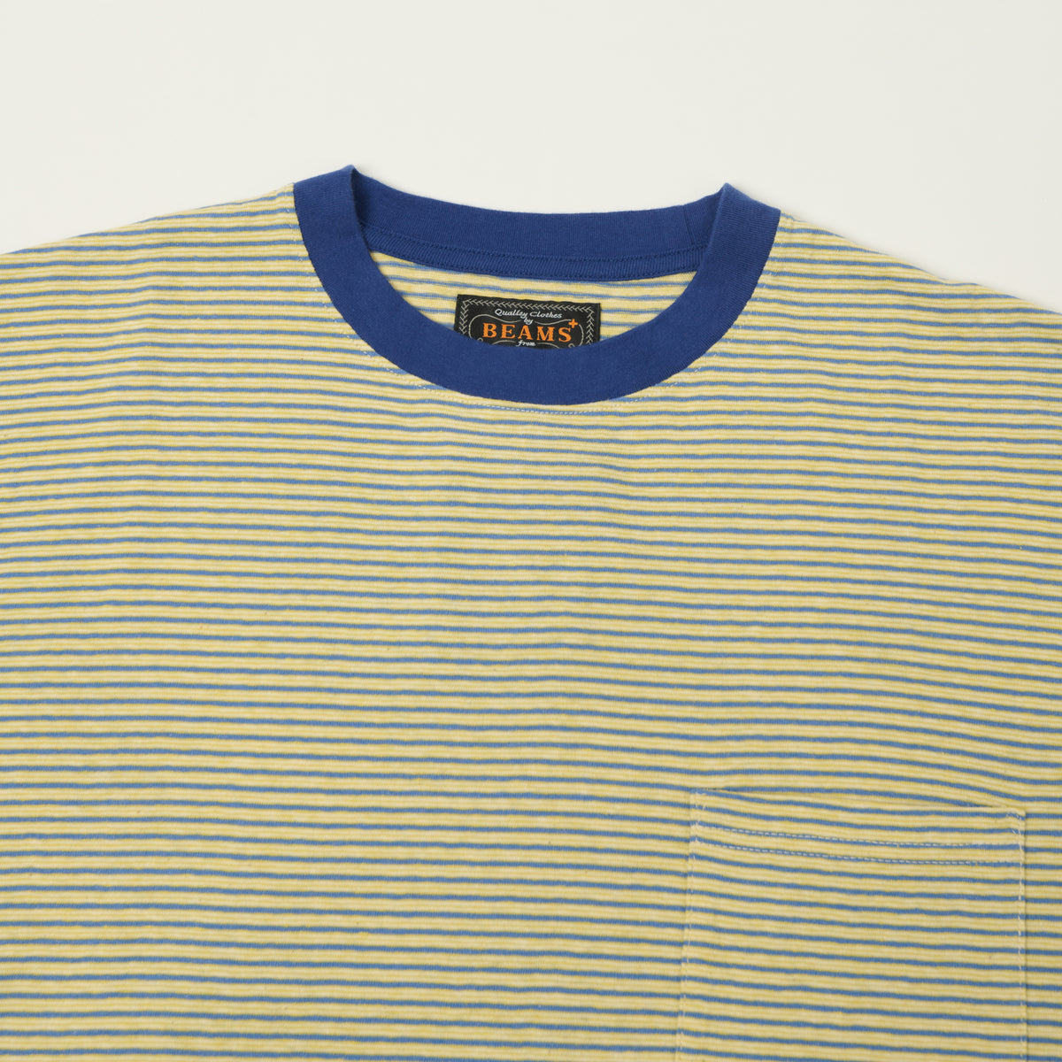 Beams Plus Stripe Pocket T-Shirt - Yellow