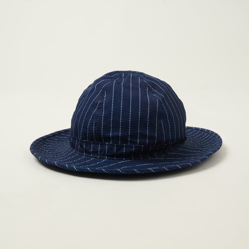 Beams Plus Wabash Stripe Military Hat - Indigo