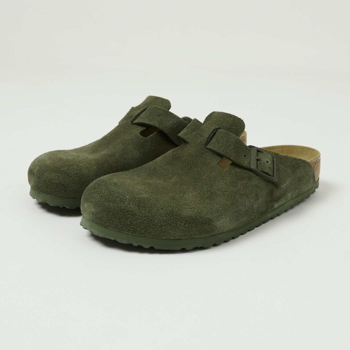 サンダル・ミュール BIRKENSTOCK SS25 BOSTON - Suede Sabot (1024714 THYME) Boston Suede Leather Thyme | BIRKENSTOCK