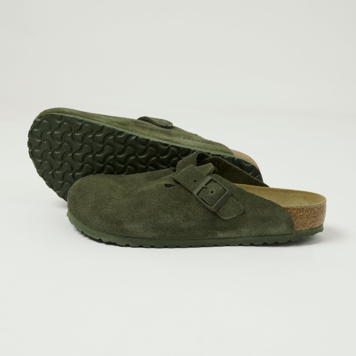 Birkenstock Boston Suede Leather Shoe - Thyme