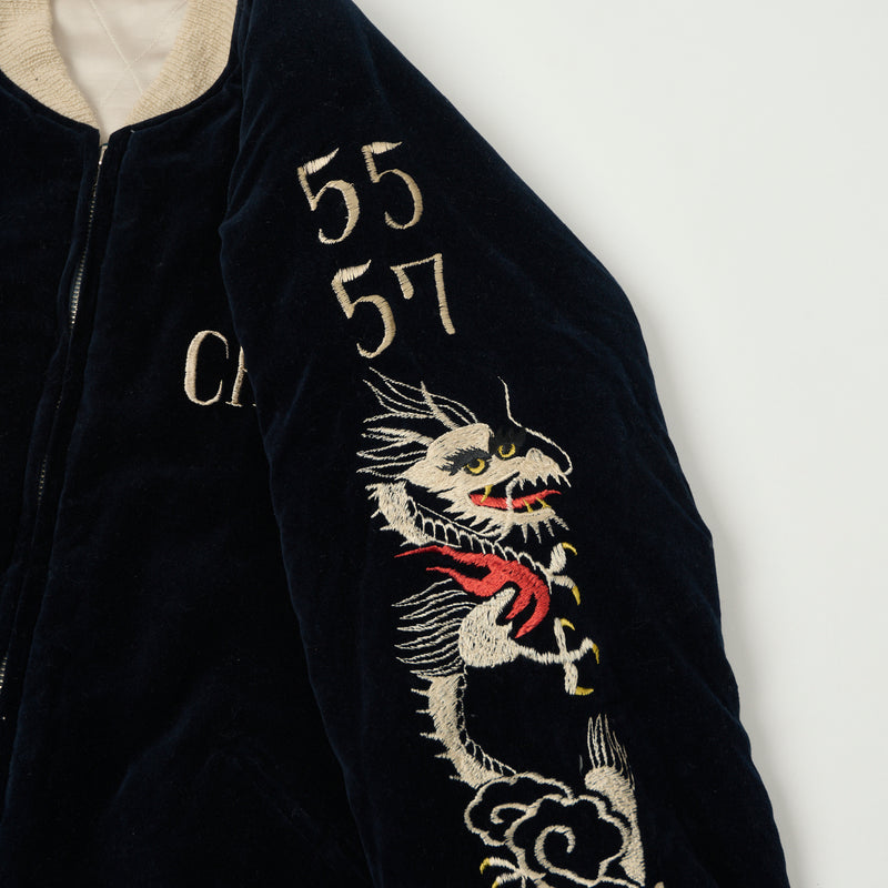 Buzz Rickson's x Kosho & Co. Reversible Velvet 'Sukajan' Souvenir Jacket - Navy