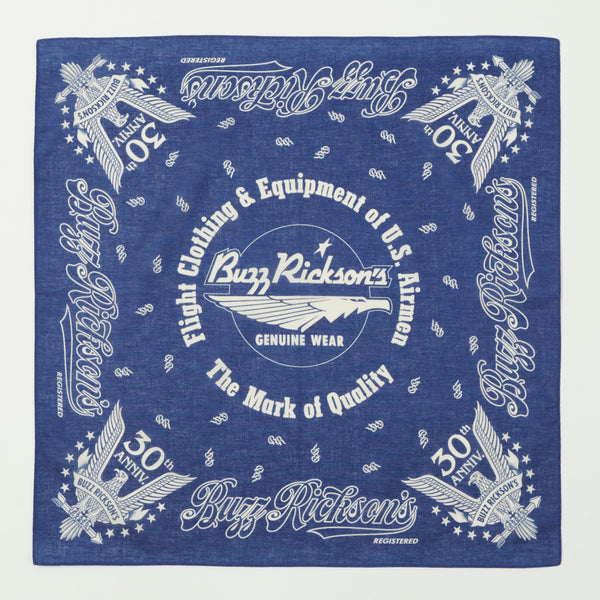 Buzz Rickson's 30th Anniversary Bandana - Navy Blue