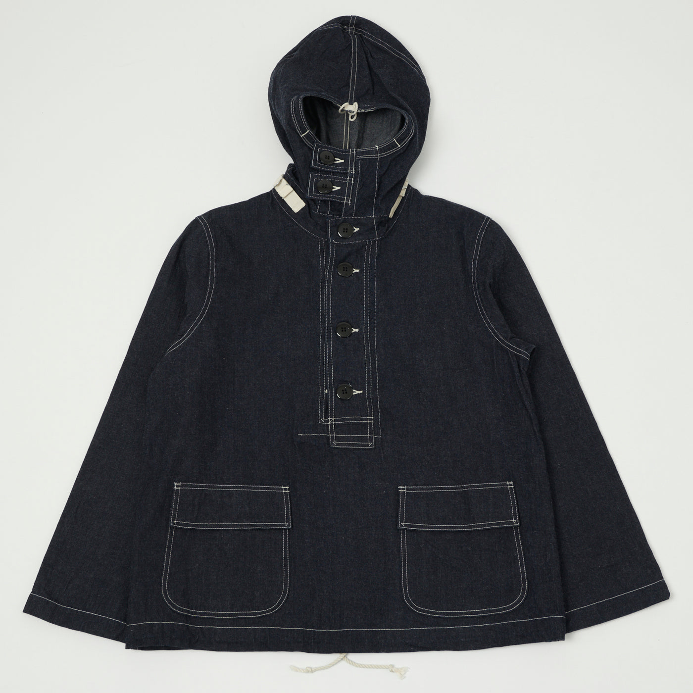 Buzz Rickson's U.S. Navy Denim Hooded Pullover Jacket - Indigo