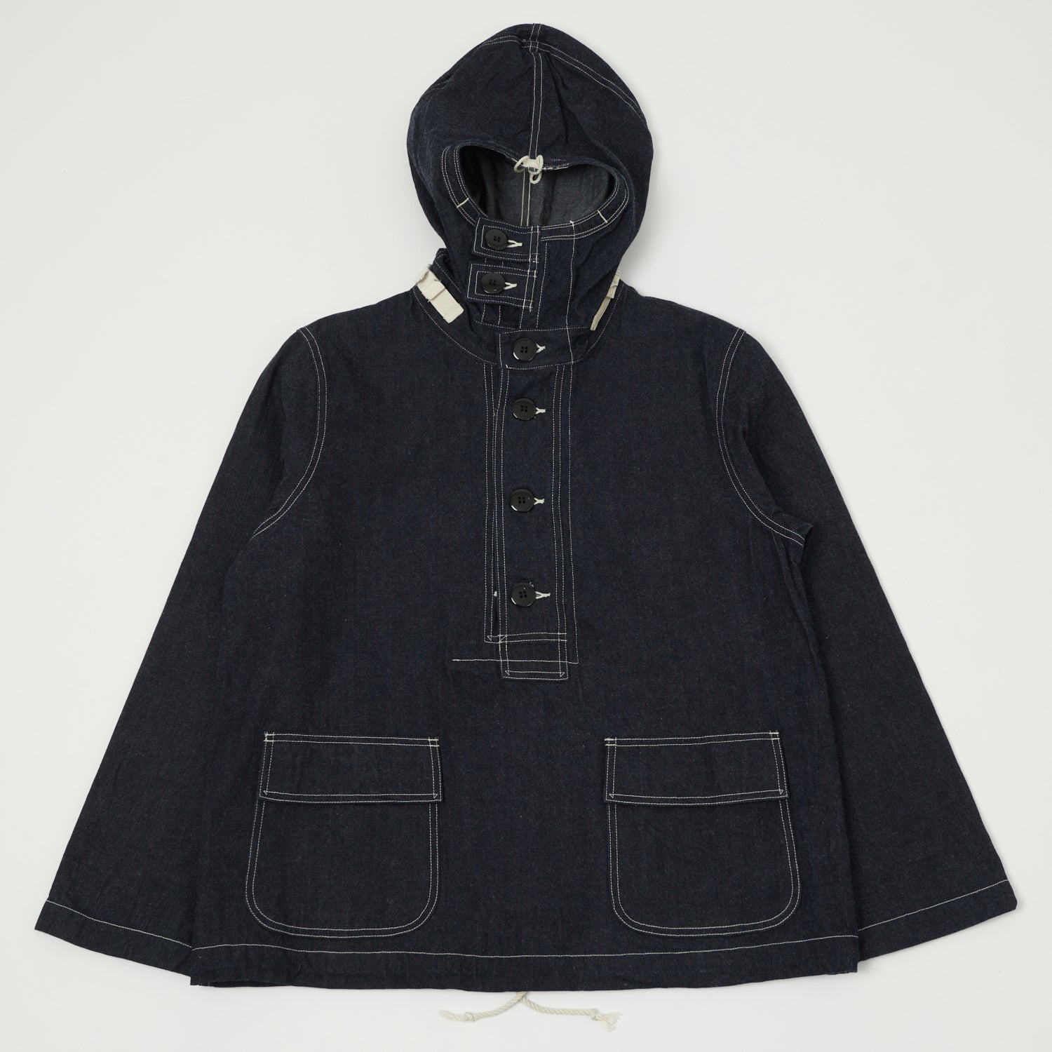 Buzz Rickson's U.S. Navy Denim Hooded Pullover Jacket - Indigo