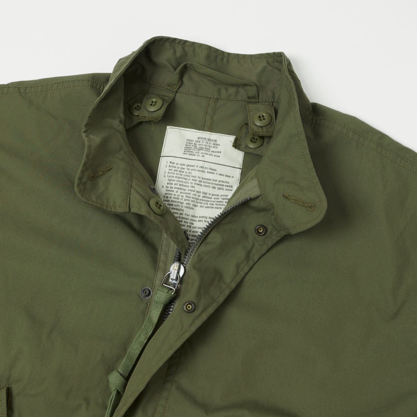 Buzz Rickson's U.S. Army M-65 Cold Weather Parka - Olive Drab