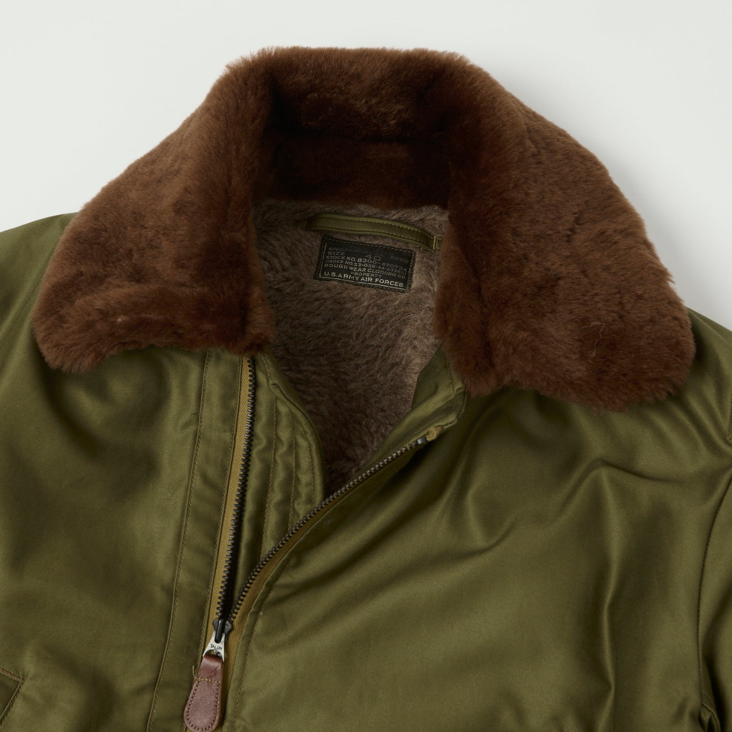 Buzz Rickson's 'Rough Wear Clothing Co' B-15 Flight Jacket - Olive