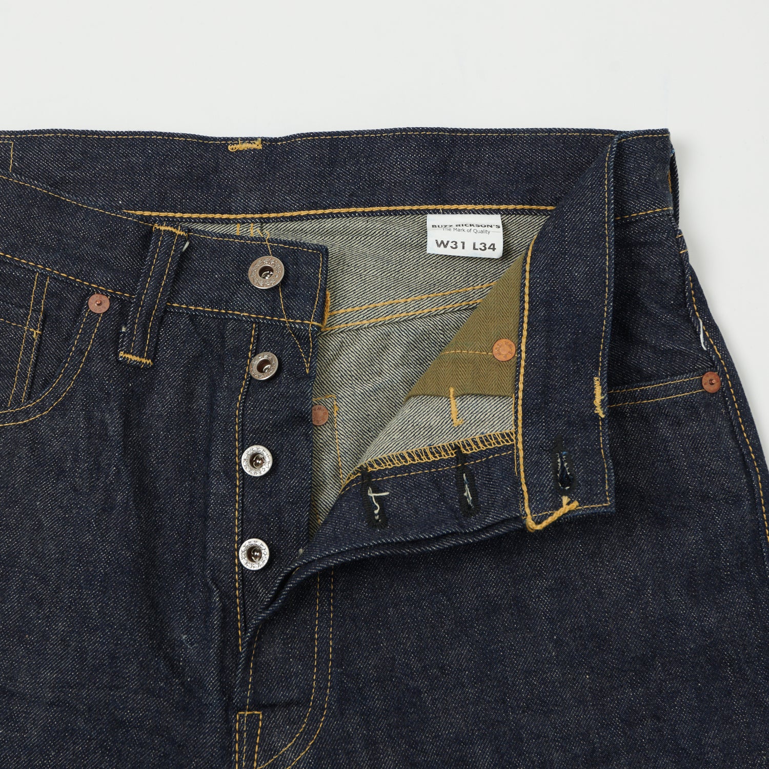 Buzz Rickson's WWII 'Waist Overall' 13.6oz Loose Straight Jean