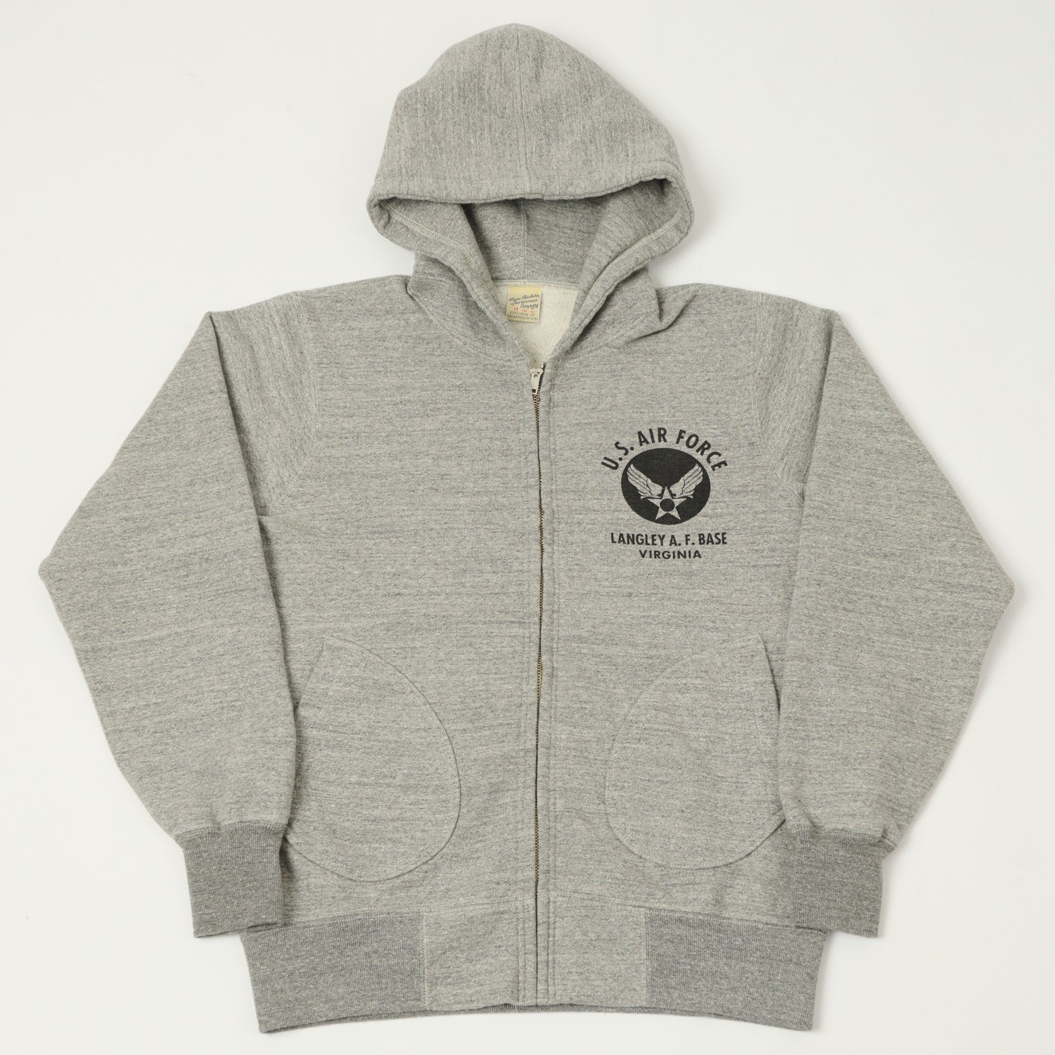 Warehouse & Co 450 Two Needle Hooded Sweatshirt - Heather Grey