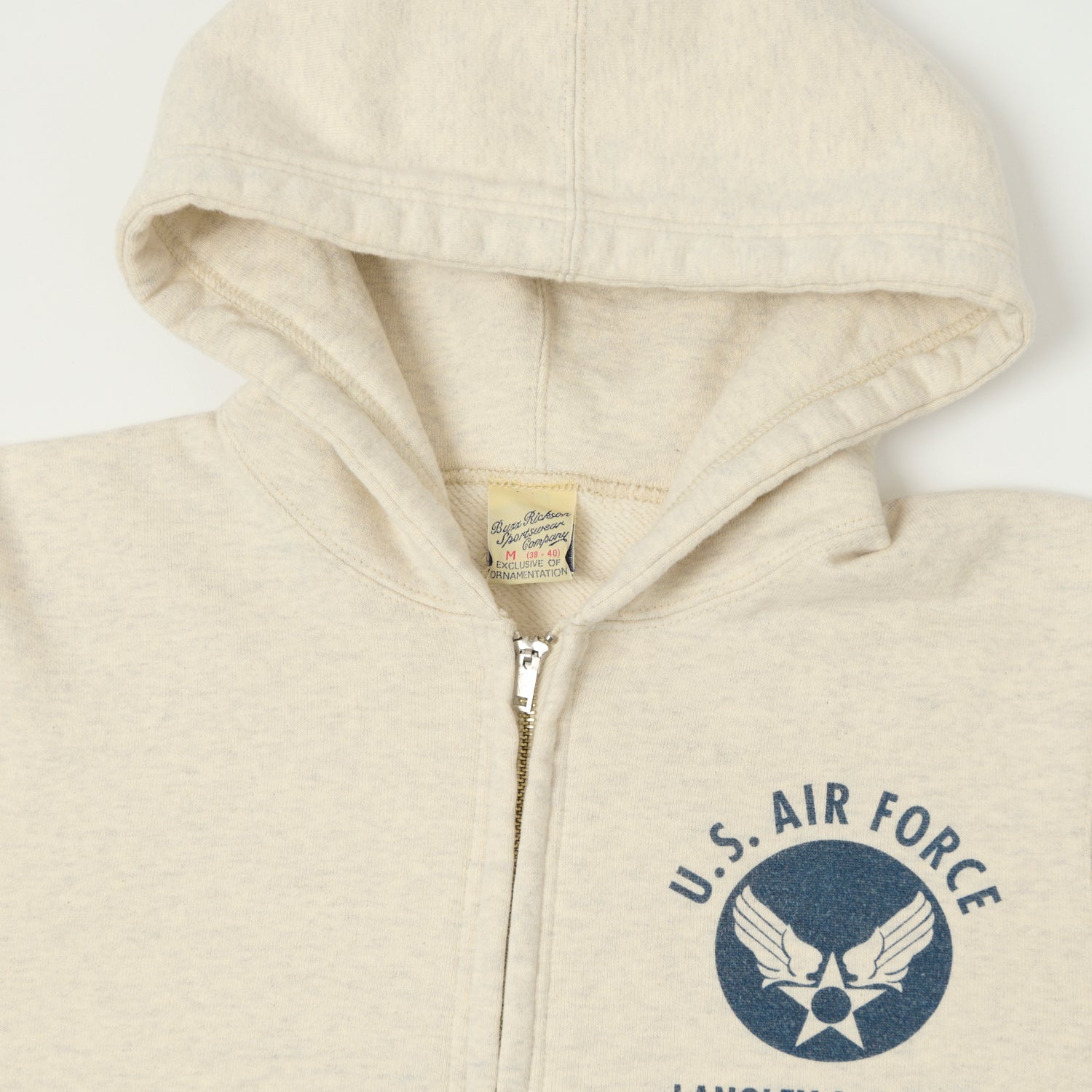 Buzz Rickson's U.S.A.F Full Zip Sweat Parka - Oatmeal