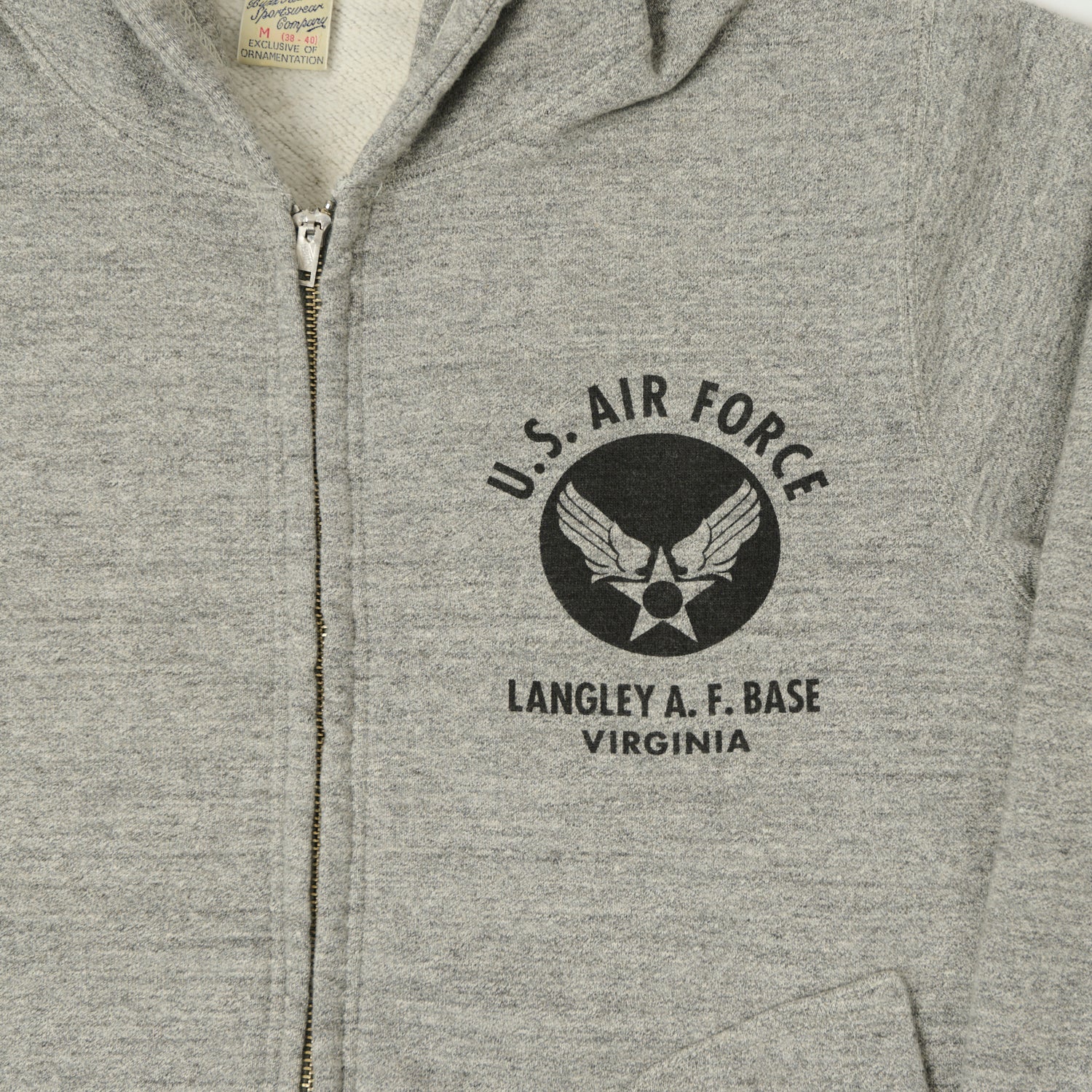 Buzz Rickson's U.S.A.F Full Zip Sweat Parka - Heather Grey