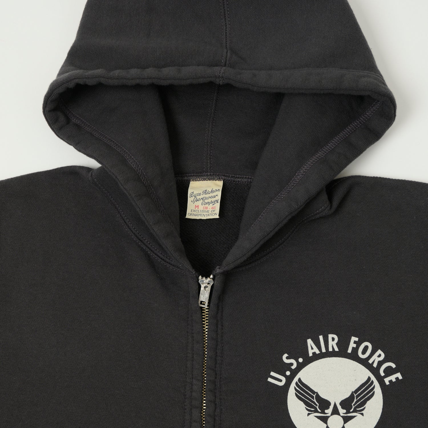 Buzz Rickson's U.S.A.F Full Zip Sweat Parka - Black
