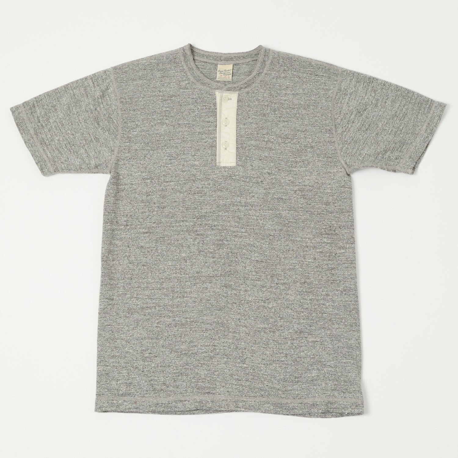 Buzz Rickson's Slub Henley T-Shirt - Grey Melange