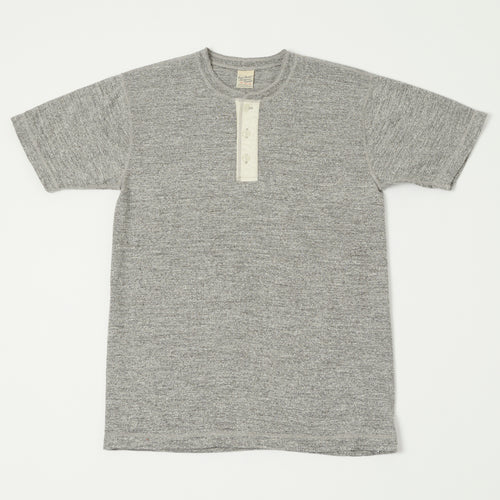 Buzz Rickson's Slub Henley T-Shirt - Grey Melange