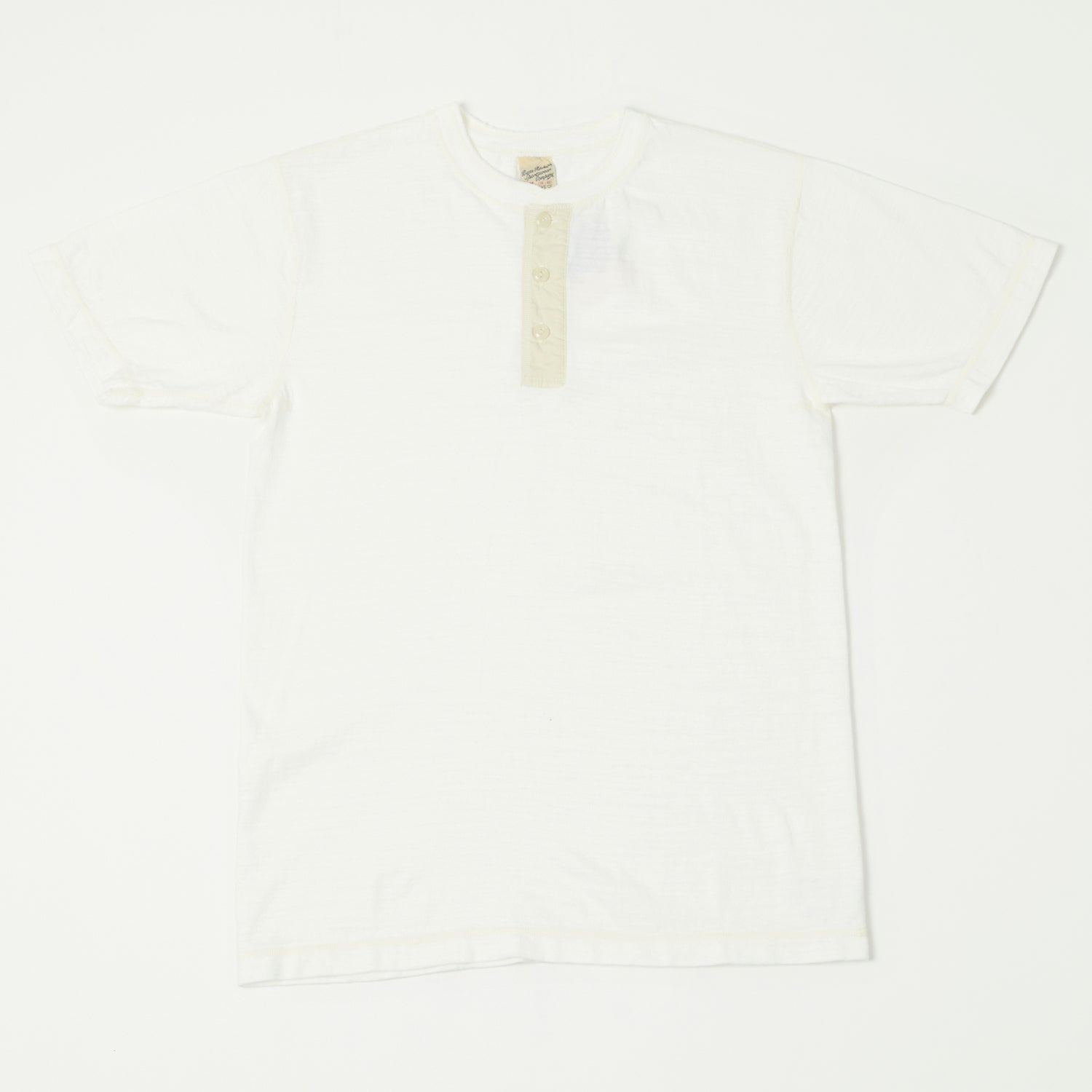 Buzz Rickson's Slub Henley T-Shirt - White