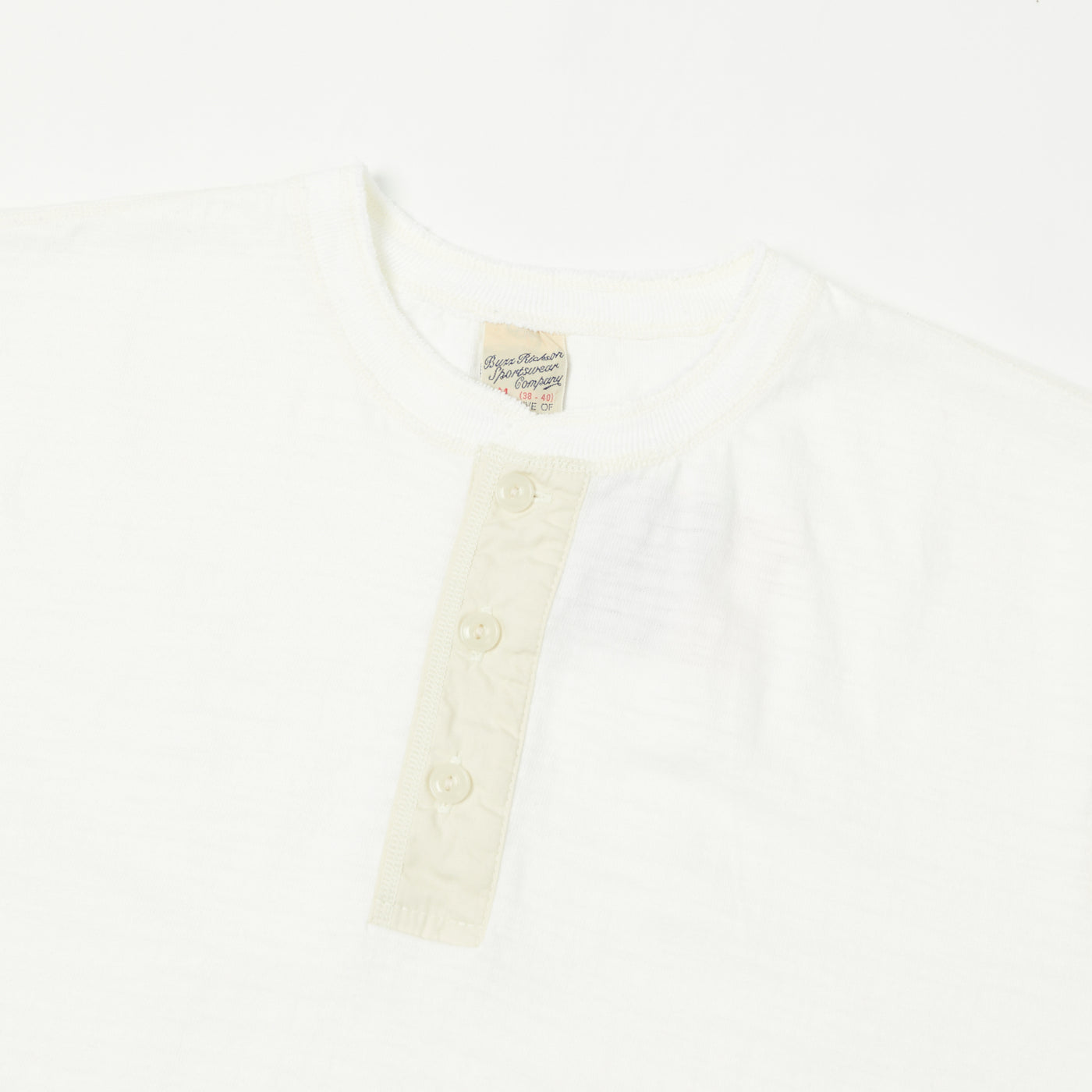 Buzz Rickson's Slub Henley T-Shirt - White