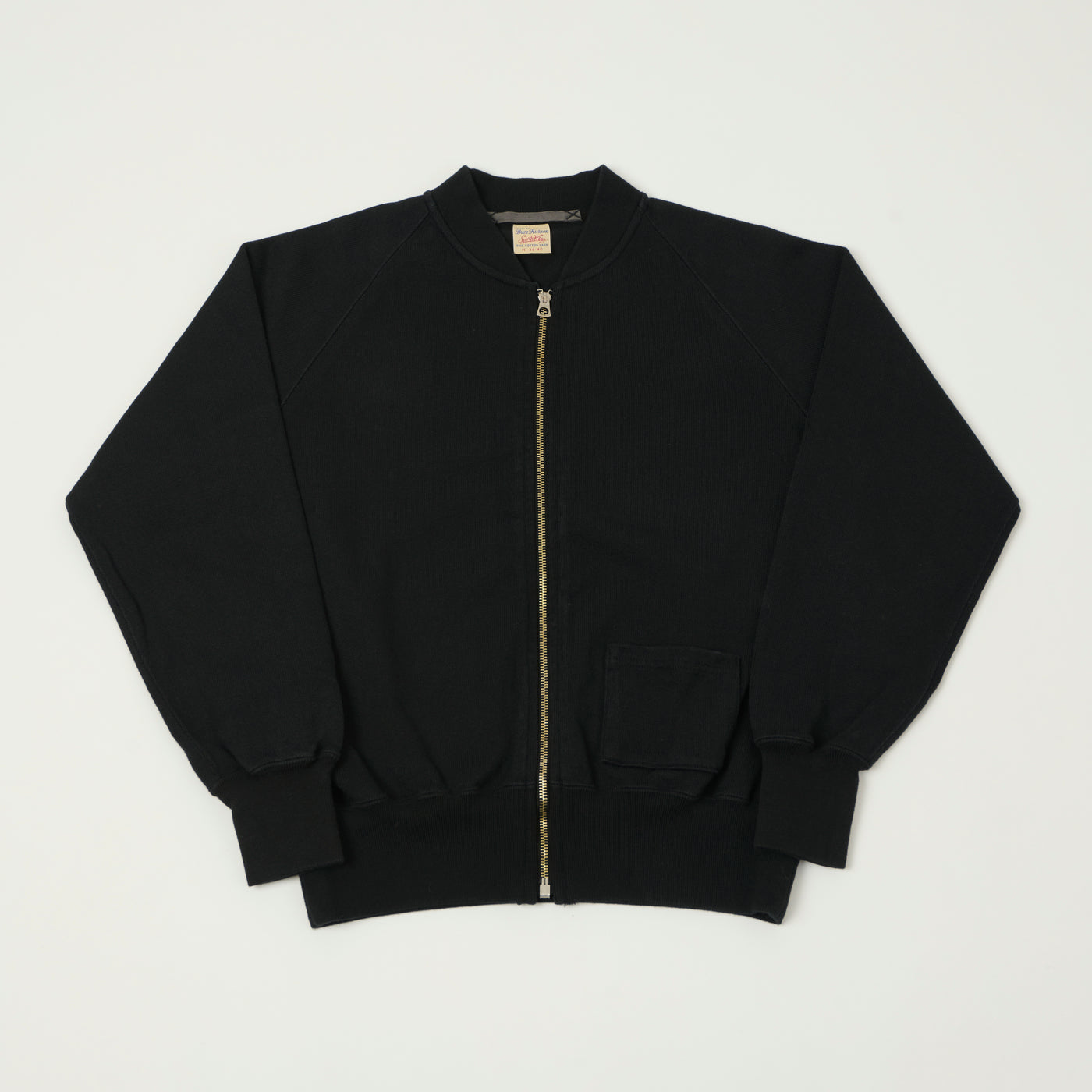 Buzz Rickson's C-2 Heavy Jersey Zip Sweatshirt - Black