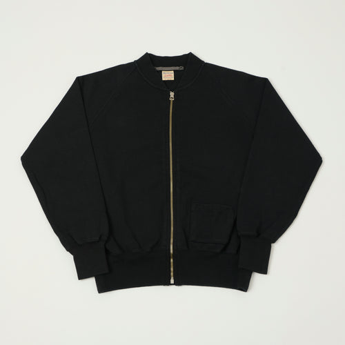 Buzz Rickson's C-2 Heavy Jersey Zip Sweatshirt - Black