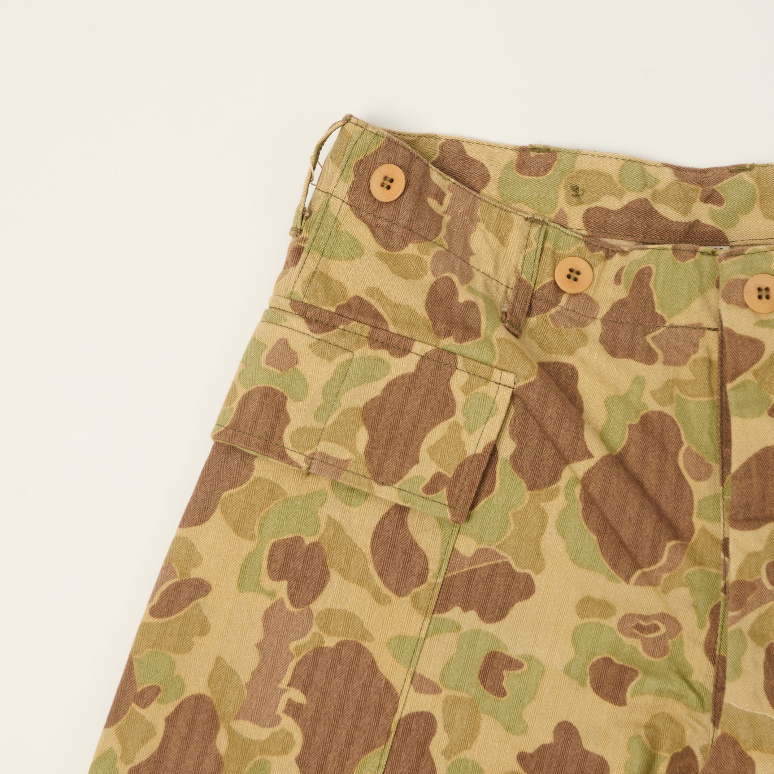 Buzz Rickson's Herringbone Twill Camoflage Shorts - Green/Multi