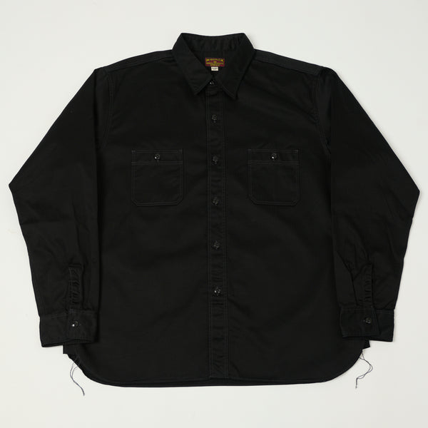 Buzz Rickson's Herringbone Open Pocket Work Shirt - Black