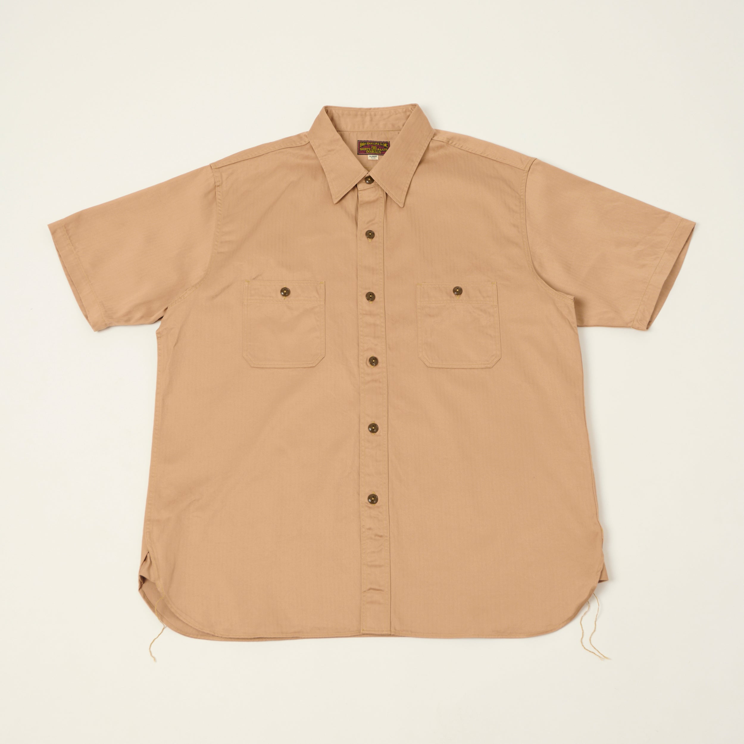 Buzz Rickson's Herringbone Open Pocket Work Shirt - Beige – SON OF