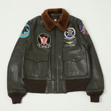 Buzz Rickson's Pritzker & Sons 'Last Gunfighters' Leather G-1 Flight Jacket - Grey Brown