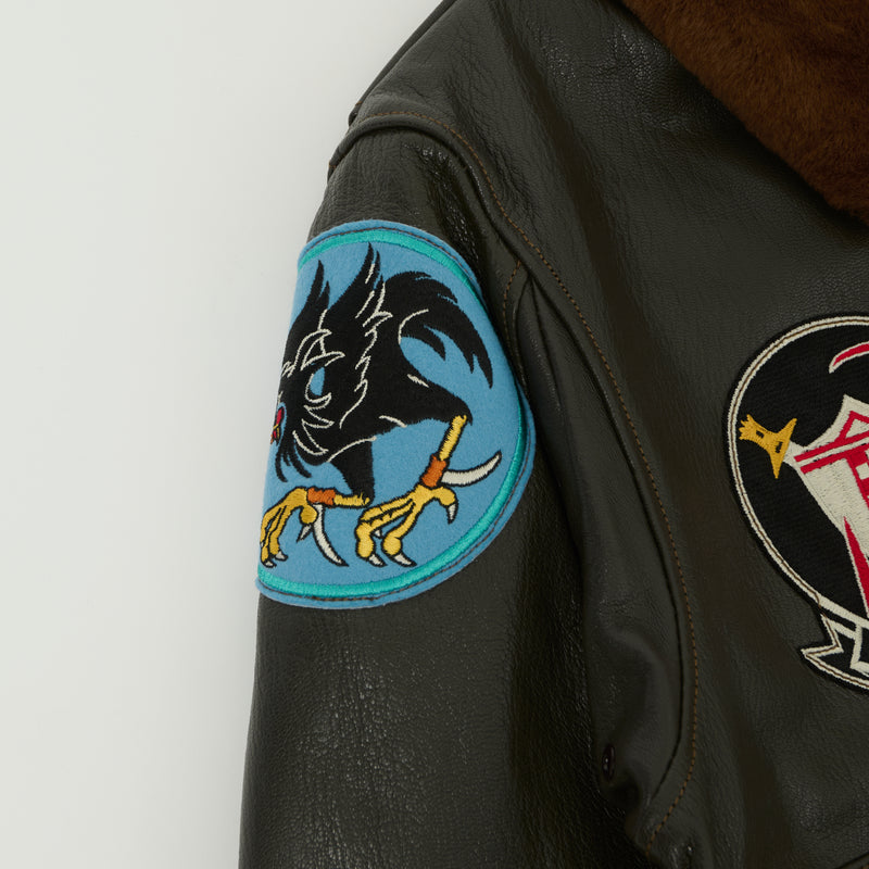 Buzz Rickson's Pritzker & Sons 'Last Gunfighters' Leather G-1 Flight Jacket - Grey Brown