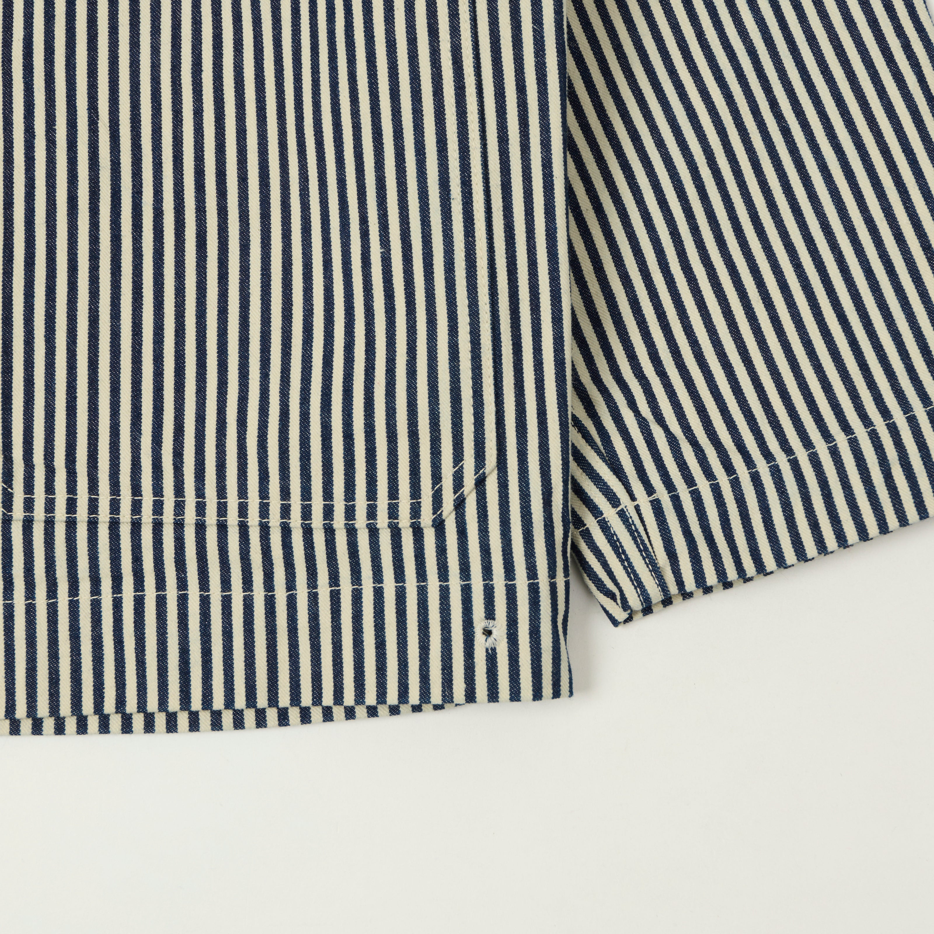 Buzz Rickson's U.S. Navy Hickory Stripe Shawl Collar Jacket - White/Blue