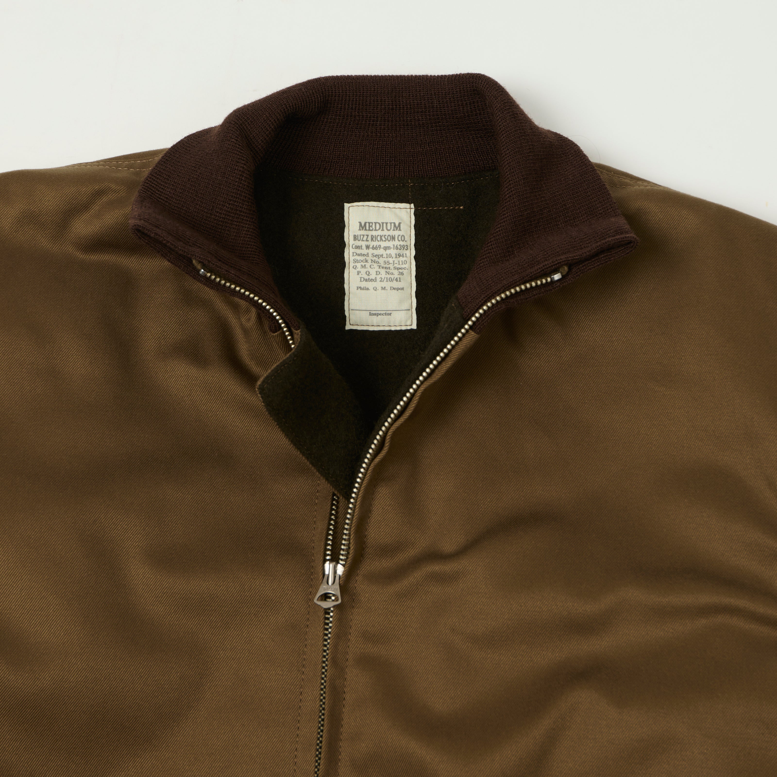 Buzz Rickson's U.S. Navy Zip Through Deck Jacket - Tankers Brown